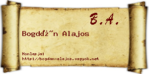Bogdán Alajos névjegykártya