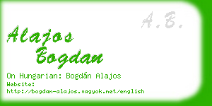 alajos bogdan business card